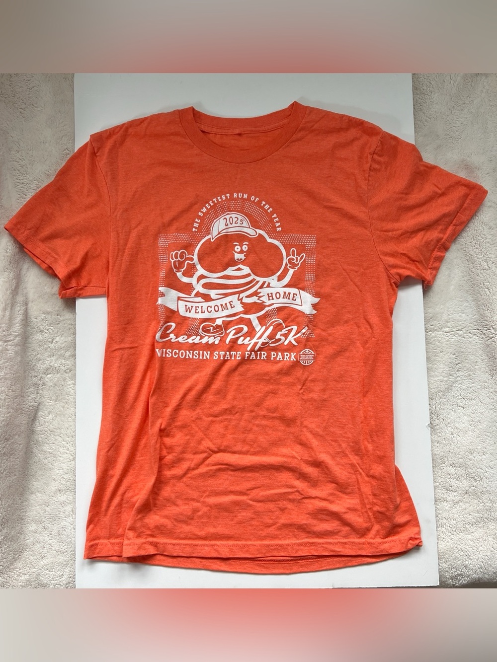 Cream Puff 5K Wisconsin State Fair Park Men's T-Shirt - Orange